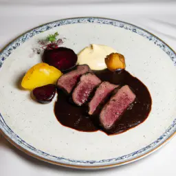 Hirschbraten mit Preiselbeeren